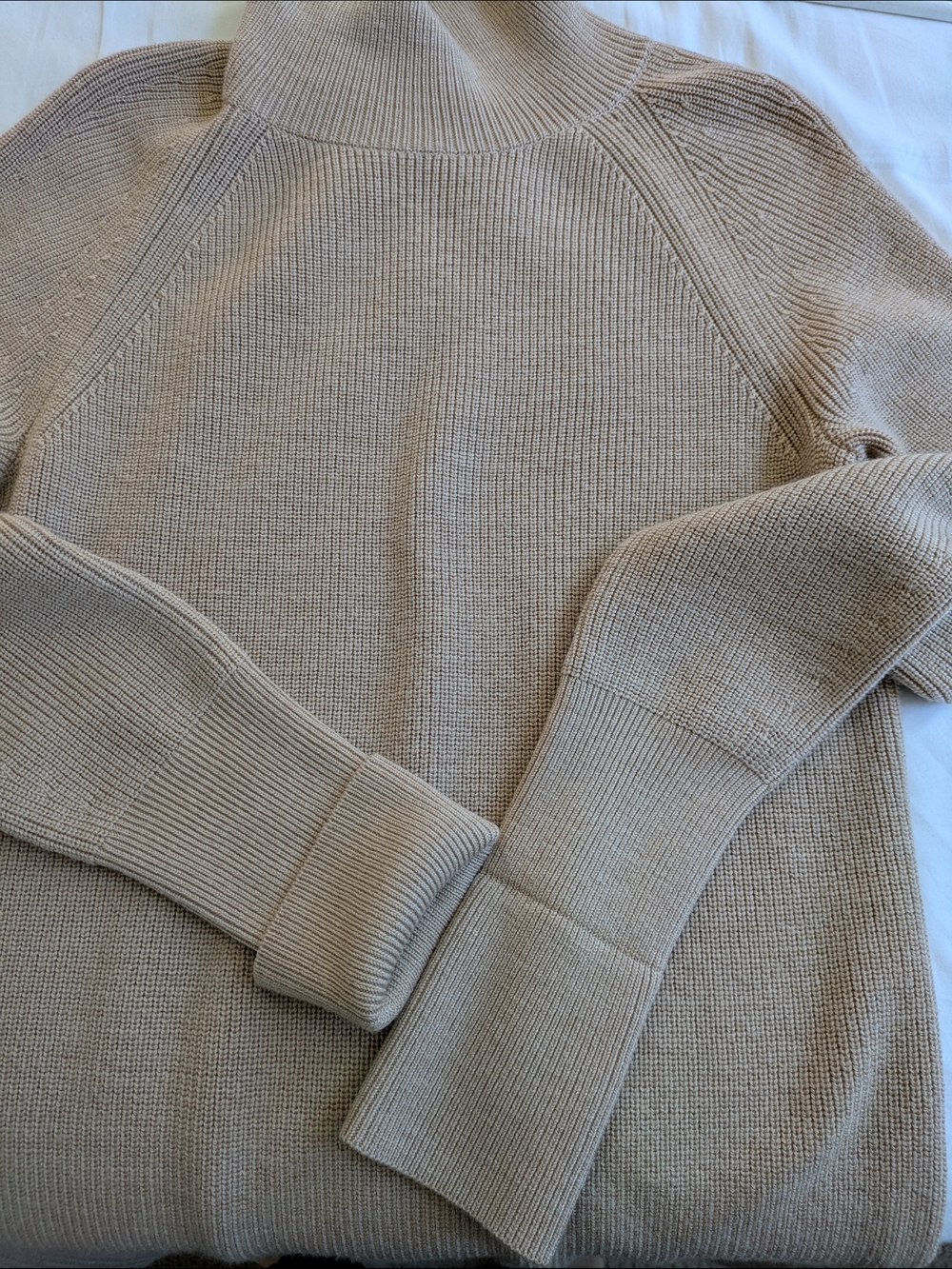 Banana Republic Merino Wool Mock Neck Sweater Dress Beige Size S - Picture 3 of 7